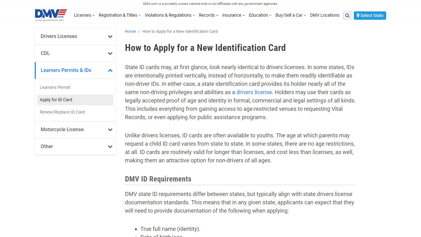 Your State ID Card Guide | DMV.com