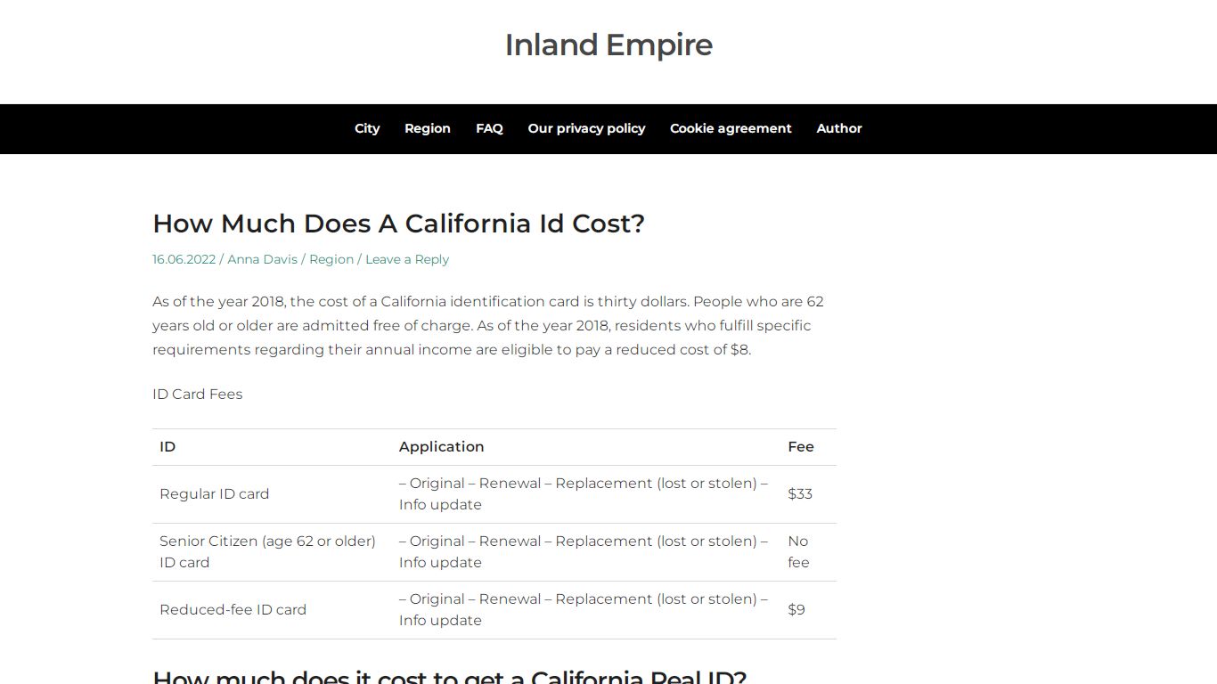 How Much Does A California Id Cost? - Inland Empire